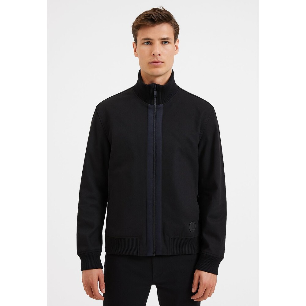 Ted Baker London Universal Paneled Bomber Jacket Black Men Size 5 / XL